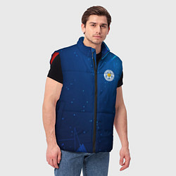 Мужской жилет Сборная Уругвая синяя абстракция, цвет: 3D-красный — фото 2