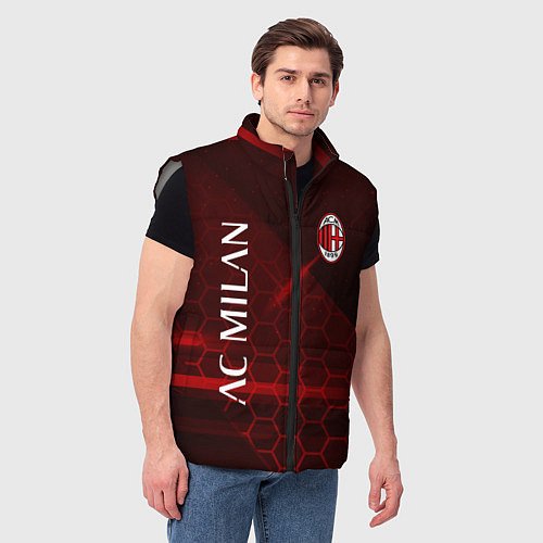 Мужской жилет Ac milan Соты / 3D-Светло-серый – фото 3