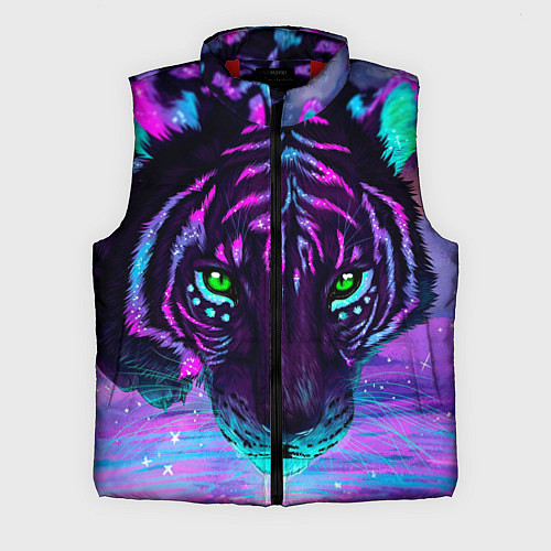Мужской жилет Светящийся неоновый тигр / 3D-Красный – фото 1