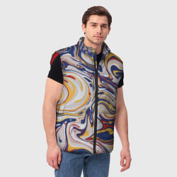 Мужской жилет Лунные разводы красок, цвет: 3D-красный — фото 2
