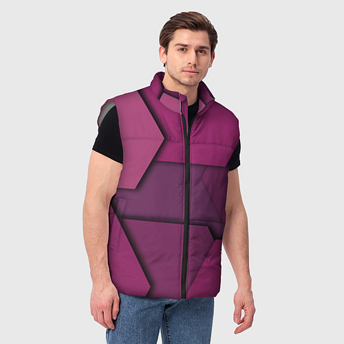 Мужской жилет Геометрические фигуры в движении / 3D-Светло-серый – фото 3