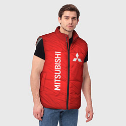 Мужской жилет Mitsubishi sport - абстракция, цвет: 3D-светло-серый — фото 2