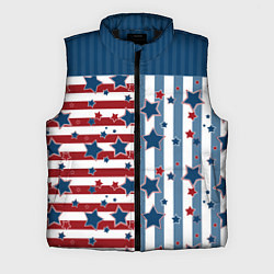 Мужской жилет Blue stars on a striped pattern