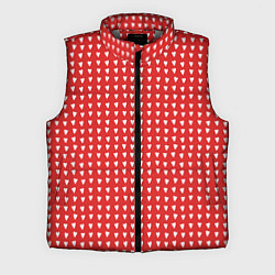 Мужской жилет Красные сердечки паттерн, цвет: 3D-светло-серый