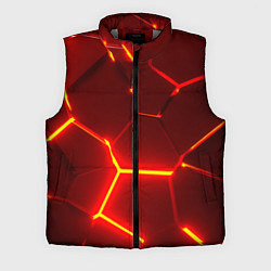 Мужской жилет Красные неоновые геометрические плиты, цвет: 3D-светло-серый