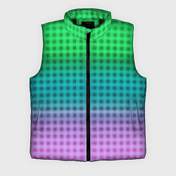 Мужской жилет Gradient lilac green plaid, цвет: 3D-черный