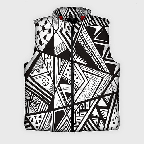 Мужской жилет Черно белый узор / 3D-Красный – фото 1