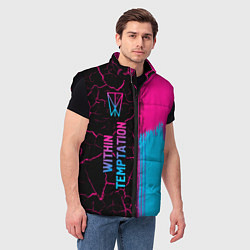 Мужской жилет Within Temptation - neon gradient: по-вертикали, цвет: 3D-черный — фото 2