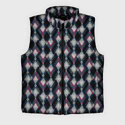 Мужской жилет Классический ромбовидный текстурированный узор на, цвет: 3D-черный
