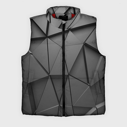 Мужской жилет Треугольники серые / 3D-Красный – фото 1