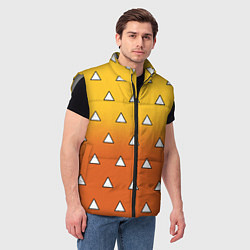 Мужской жилет Оранжевое кимоно с треугольниками - Зеницу клинок, цвет: 3D-светло-серый — фото 2