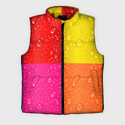 Мужской жилет Капли дождя на цветных подложках - паттерн