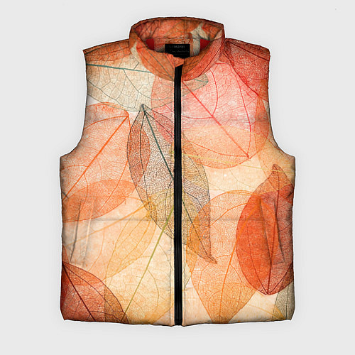 Мужской жилет Осенние прозрачные листья / 3D-Красный – фото 1