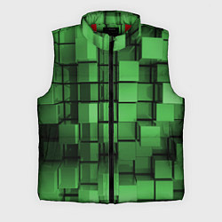 Мужской жилет Киберпанк броня - Зелёный металлические кубы, цвет: 3D-красный