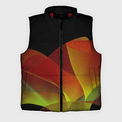 Мужской жилет Абстрактная ассиметричная оранжевая волна, цвет: 3D-красный