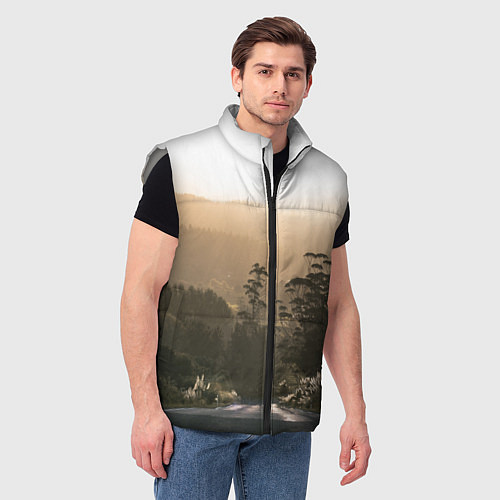 Мужской жилет Дорога в закaт / 3D-Светло-серый – фото 3