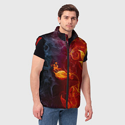 Мужской жилет Огненный цветок с дымом, цвет: 3D-красный — фото 2