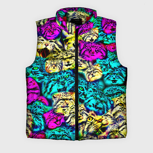 Мужской жилет Психоделические манулы / 3D-Красный – фото 1