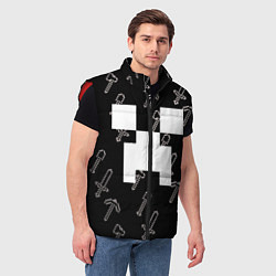 Мужской жилет Майкрафт паттерн - Криппер, цвет: 3D-красный — фото 2
