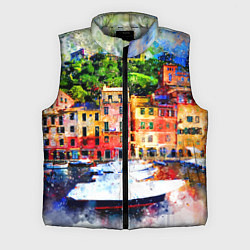 Мужской жилет Картина красочный город, цвет: 3D-светло-серый