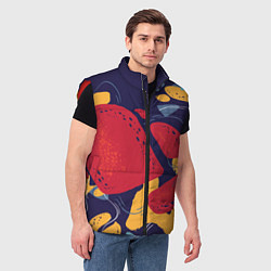 Мужской жилет Красное абстрактное пятно, цвет: 3D-красный — фото 2