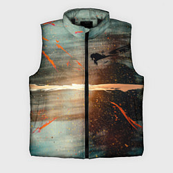 Мужской жилет Светло-синий абстрактный фон и брызки красок, цвет: 3D-черный