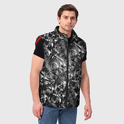 Мужской жилет Стальные узоры, цвет: 3D-красный — фото 2