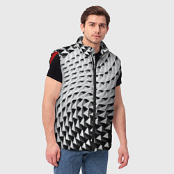 Мужской жилет Металлическая абстрактная броня, цвет: 3D-красный — фото 2
