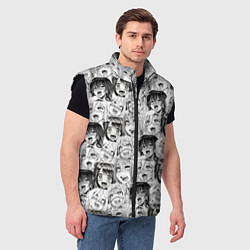 Мужской жилет Разные девушки Ахегао, цвет: 3D-черный — фото 2