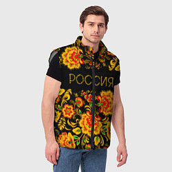 Мужской жилет РОССИЯ роспись хохлома, цвет: 3D-светло-серый — фото 2