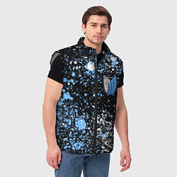 Мужской жилет Attack on Titan paint, цвет: 3D-светло-серый — фото 2