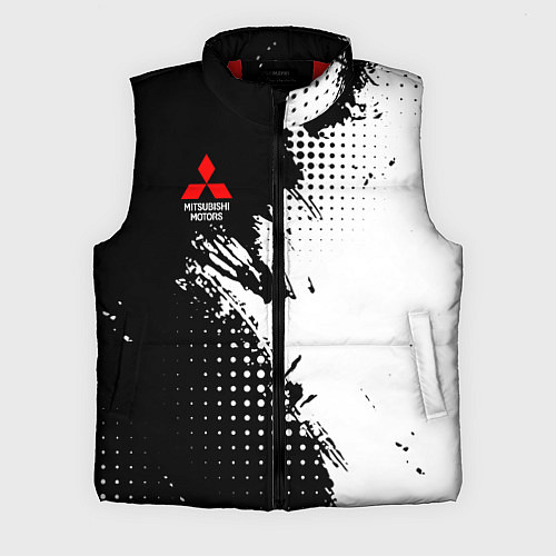 Мужской жилет Mitsubishi - черно-белая абстракция / 3D-Красный – фото 1
