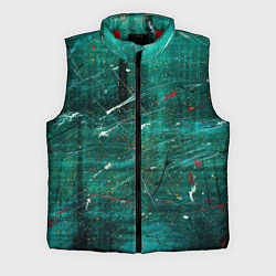 Мужской жилет Светло-зелёный туман, краски и царапины, цвет: 3D-красный