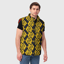 Мужской жилет Гео Genshin Impact 3D V 2, цвет: 3D-красный — фото 2