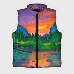 Мужской жилет Закат на реке, цвет: 3D-светло-серый