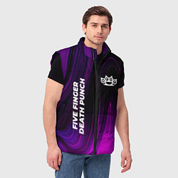 Мужской жилет Five Finger Death Punch violet plasma, цвет: 3D-черный — фото 2