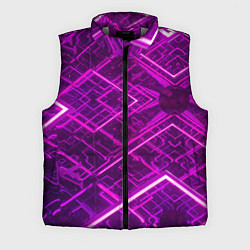 Мужской жилет Абстрактные геометрические фиолетовые объекты, цвет: 3D-светло-серый