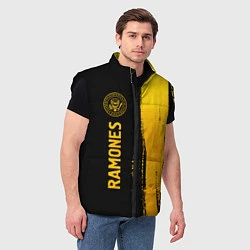 Мужской жилет Ramones - gold gradient: по-вертикали, цвет: 3D-черный — фото 2