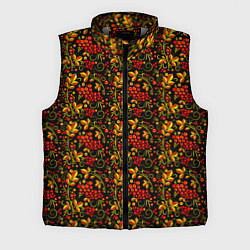 Мужской жилет Хохлома - красная рябина, цвет: 3D-светло-серый