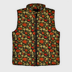 Мужской жилет Хохлома - красные ягоды, цвет: 3D-светло-серый