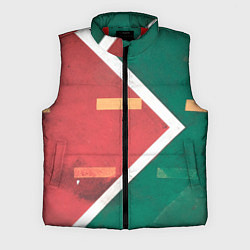 Мужской жилет Абстрактная красная и зелёная поверхность с линиям, цвет: 3D-красный