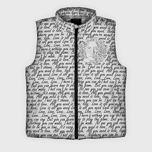 Мужской жилет Текст песни: что вам нужно - это любовь / 3D-Светло-серый – фото 1