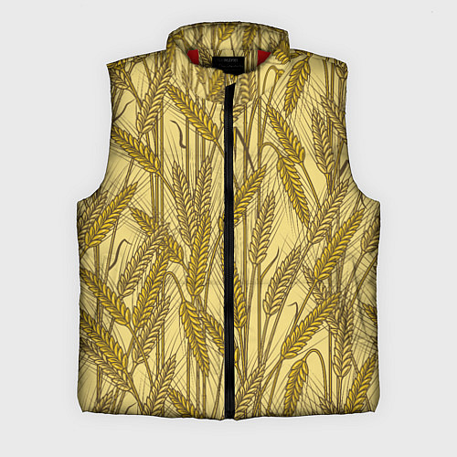 Мужской жилет Винтажные колоски пшеницы / 3D-Красный – фото 1