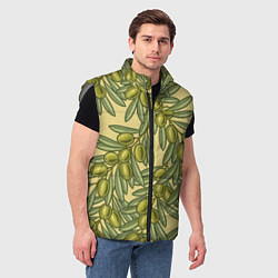 Мужской жилет Винтажные ветви оливок, цвет: 3D-светло-серый — фото 2