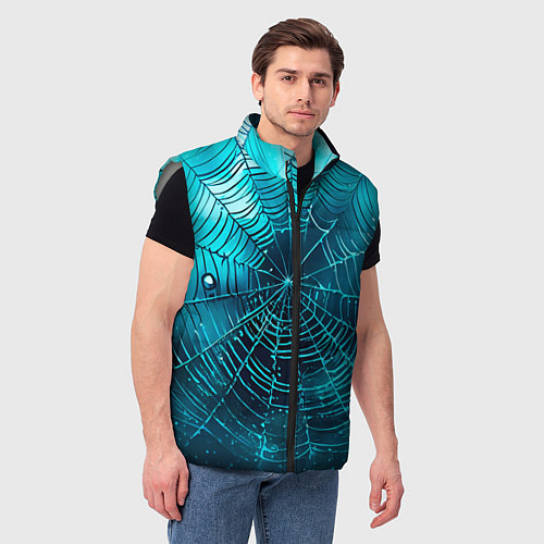 Мужской жилет Halloween паутина / 3D-Светло-серый – фото 3