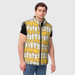 Мужской жилет Милое семейство кроликов, цвет: 3D-светло-серый — фото 2