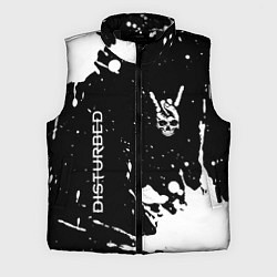 Мужской жилет Disturbed и рок символ на темном фоне, цвет: 3D-черный