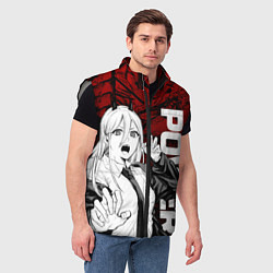 Мужской жилет Пауэр : Человек-бензопила, цвет: 3D-светло-серый — фото 2