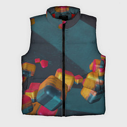 Мужской жилет Множество абстрактных кубиков, цвет: 3D-красный