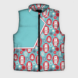 Мужской жилет Новогодние мишки, цвет: 3D-светло-серый
